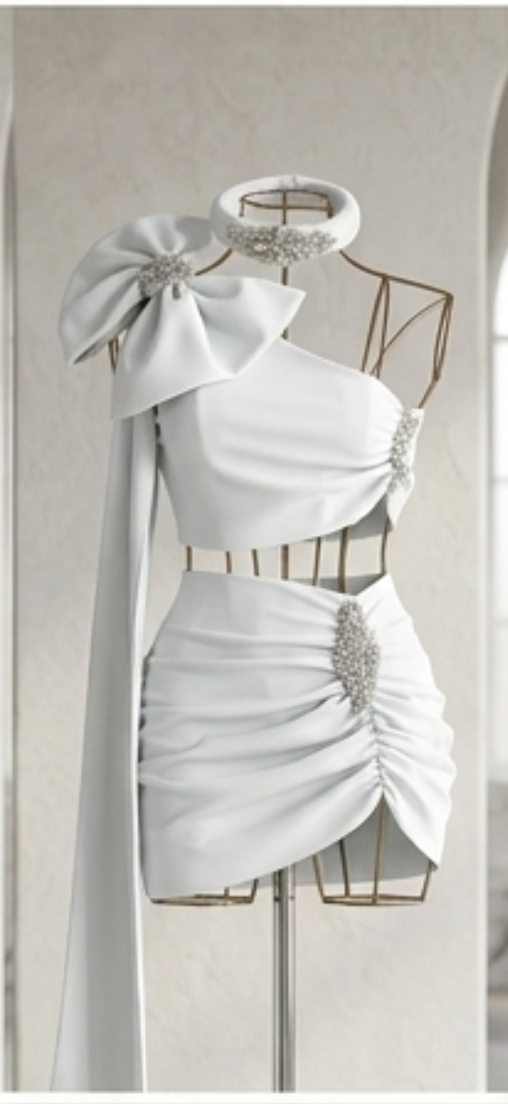 Bow Drape Ruched Three Piece Co-ord