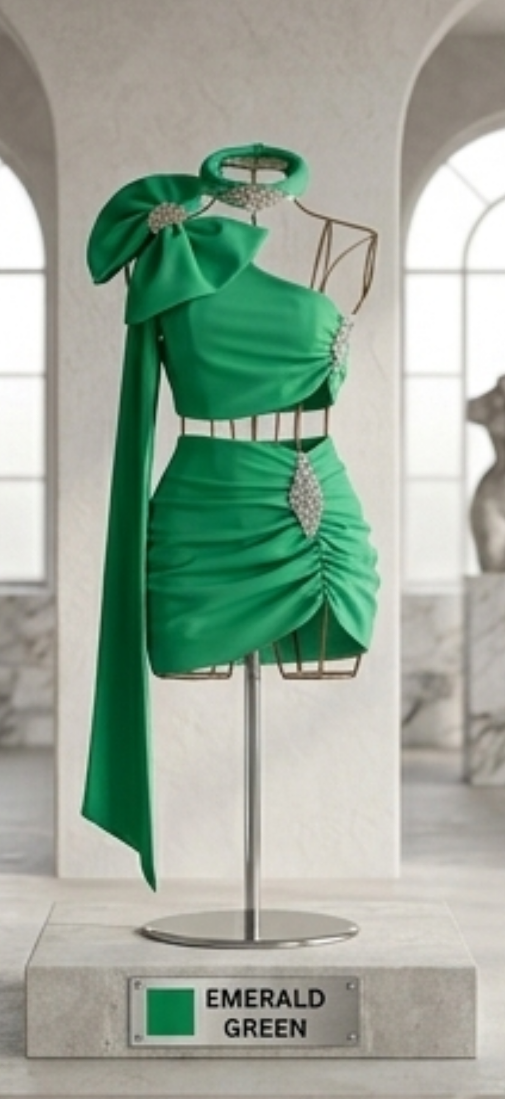 Bow Drape Ruched Three Piece Co-ord