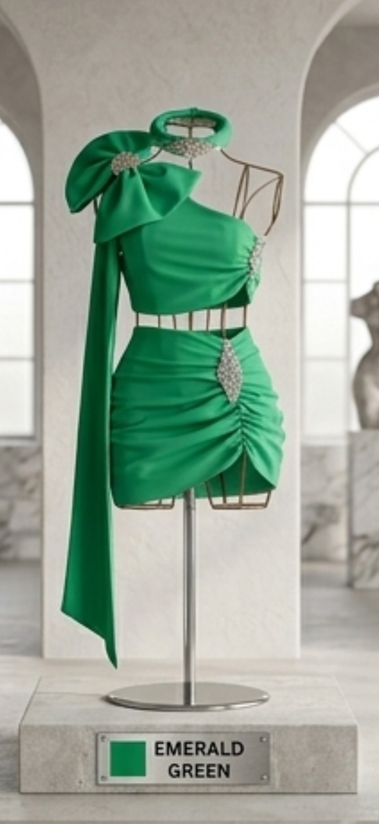 Bow Drape Ruched Three Piece Co-ord