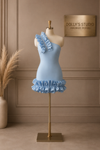 Frill one shoulder dress