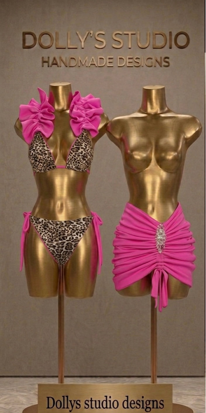 Leopard Frill Bikini Set