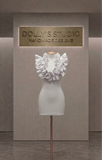 Frill low cut mini dress
