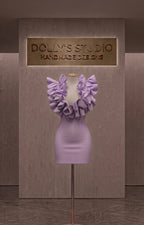 Frill low cut mini dress