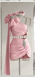 Bow Drape Ruched Three Piece Co-ord