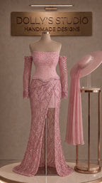 Beaded crystal corset set