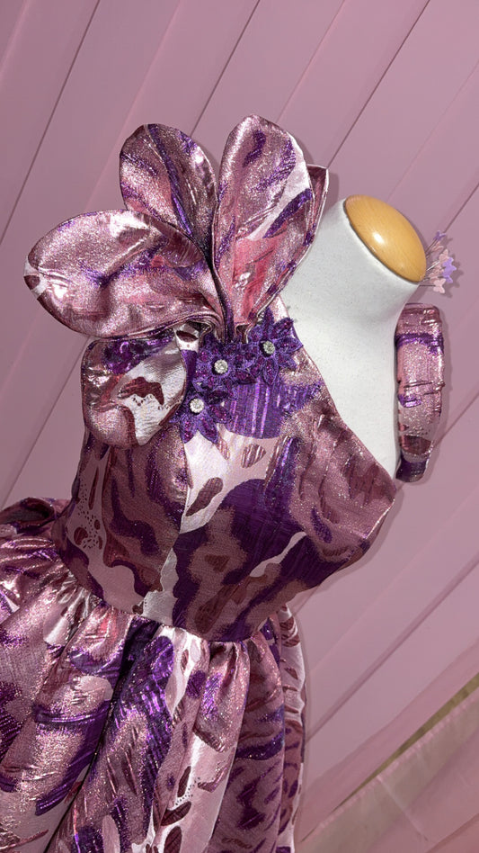 3D flower detail skater dress