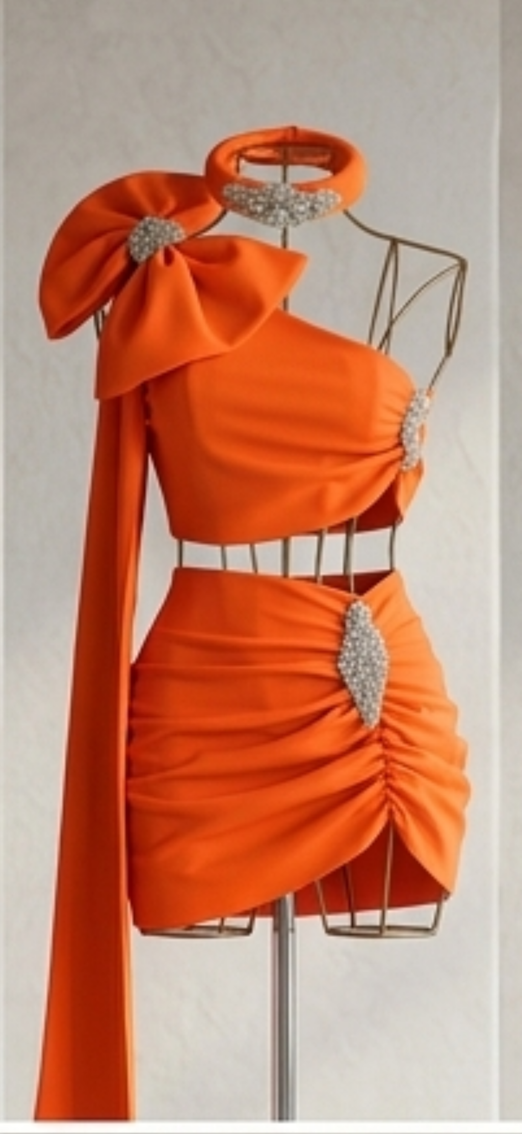 Bow Drape Ruched Three Piece Co-ord