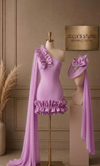 Ruffle drape dress set