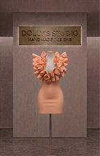 Frill low cut mini dress