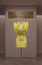 Frill low cut mini dress