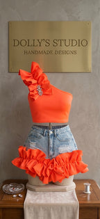 Childrens Holls frilly shorts set