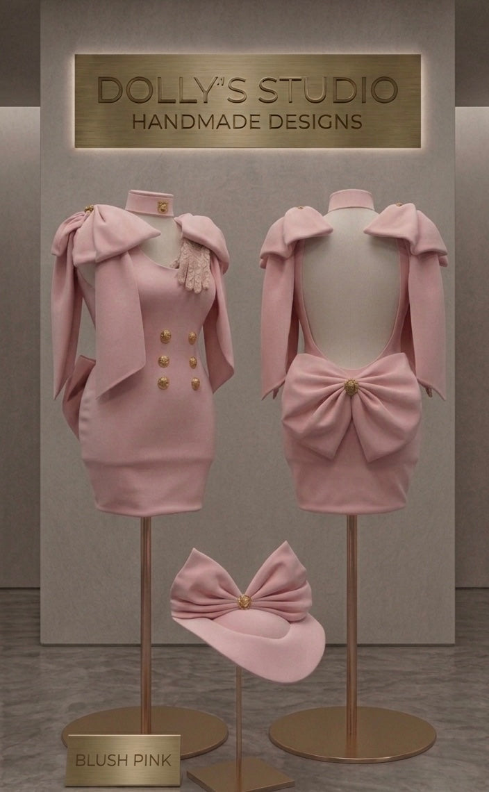 Military backless bow dress