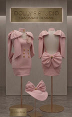 Military backless bow dress