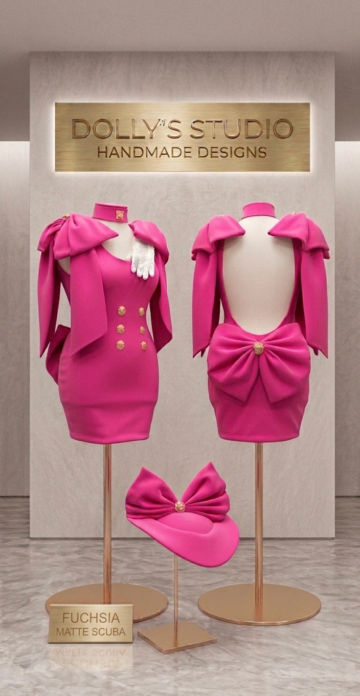Military backless bow dress