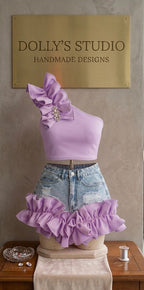 Childrens Holls frilly shorts set
