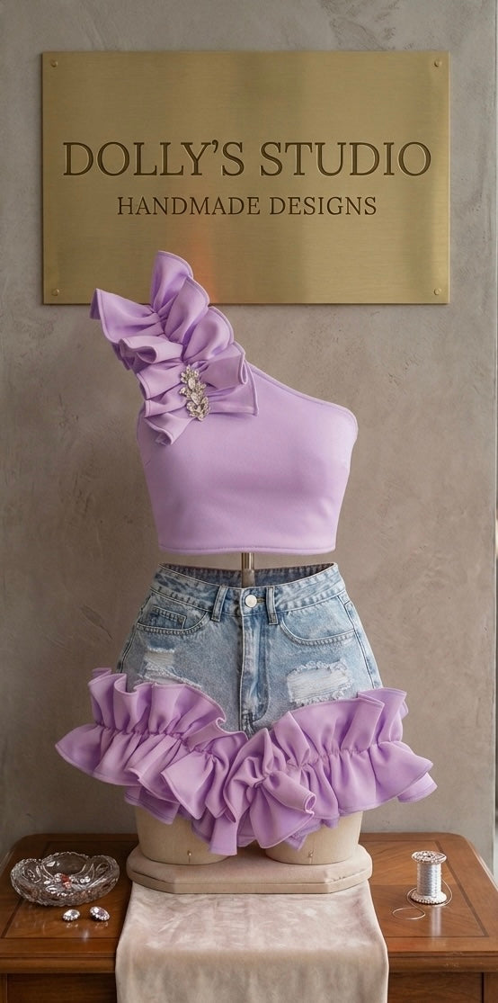 Childrens Holls frilly shorts set
