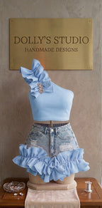 Childrens Holls frilly shorts set