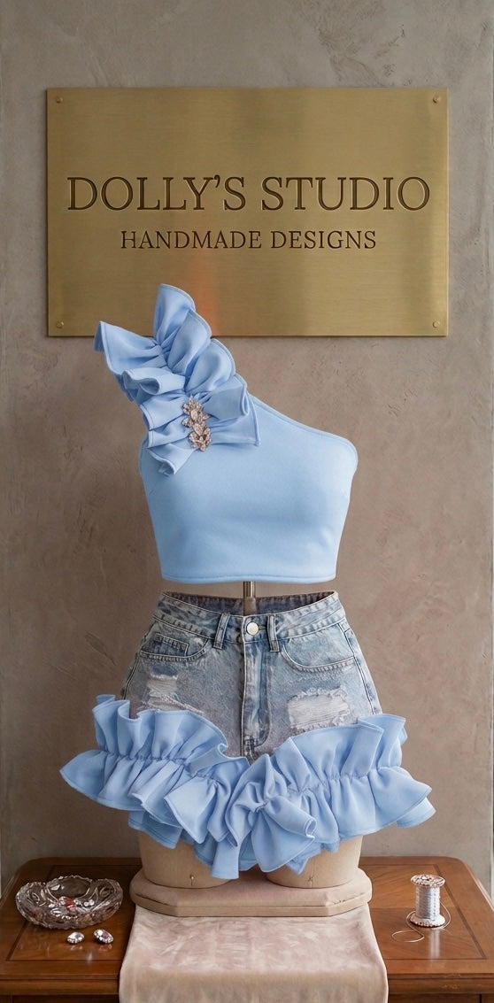 Childrens Holls frilly shorts set