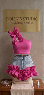 Childrens Holls frilly shorts set