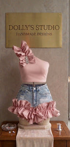 Childrens Holls frilly shorts set
